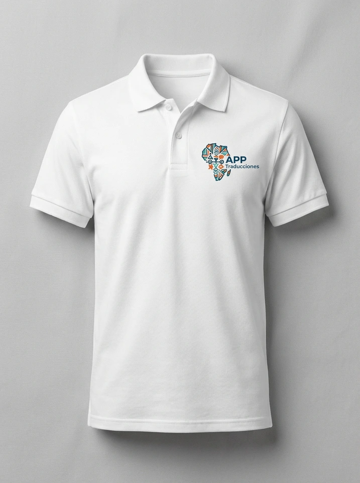 Mockup de polo blanco con la nueva marca