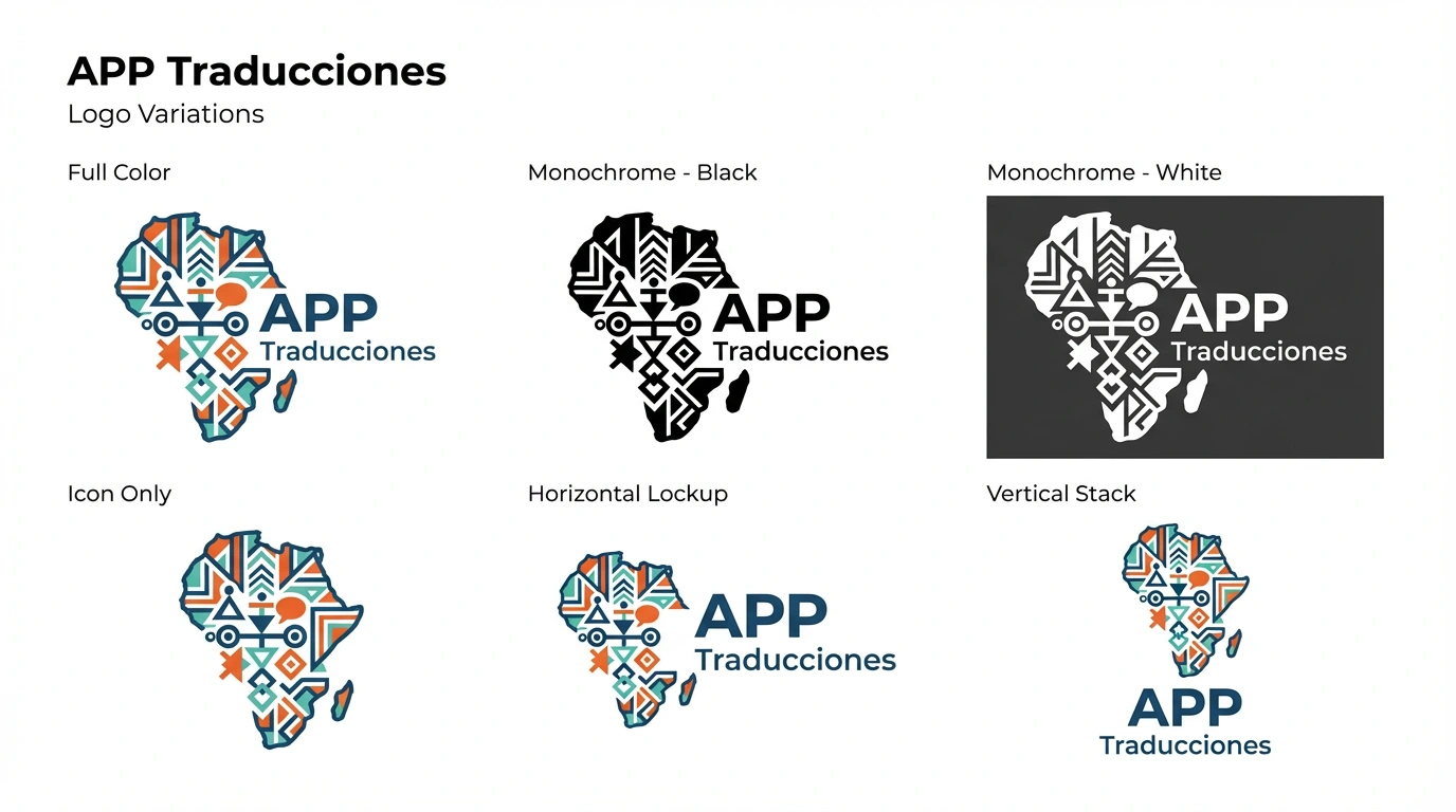 Variaciones del logotipo incluidas en el manual